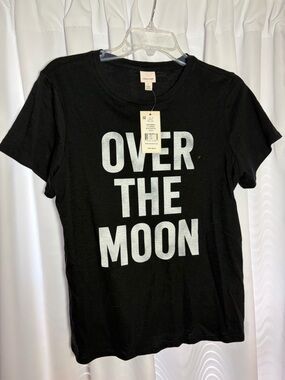 NWT CINQ A SEPT Black “Over The Moon” T-Shirt size S